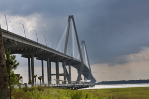 The Cooper River Bridge connecting Charleston, SC with nearby Mount Pleasant